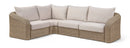 Seacrest - Olefin Water Resistant Fabric And Wicker 4 Piece Outdoor Patio Modular Sectional