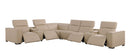 1208 - 8 Piece L Shaped Leather Sectional With 4 Power Recliners & Power Headrests