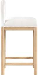 Conrad - Velvet Counter Stool With Natural Legs