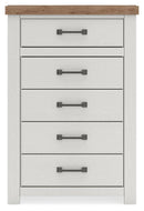 Savonport - Five Drawer Chest - White / Brown