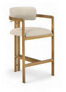 Aurum - Vegan Leather Upholstered Counter Stool With Brushed Brass Base