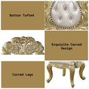 Cabriole - Arm Chair (Set of 2) - Light Gold Synthetic Leather & Gold