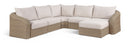 Seacrest - Olefin Water Resistant Fabric And Wicker 6 Piece Outdoor Patio Modular Sectional