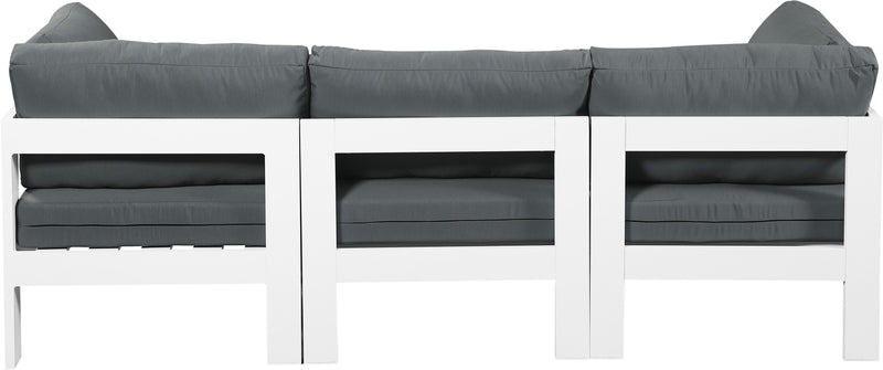 Nizuc - Outdoor Patio 3 Seat Modular Sofa With White Frame
