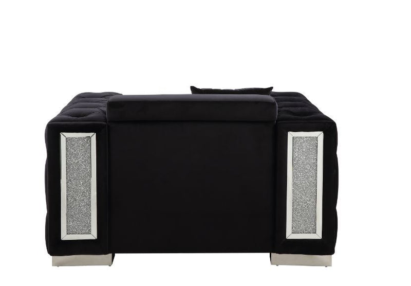 Trislar - Chair With Pillow (Same Lv01399) - Black Velvet