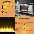 Noralie - 28" TV Stand With Fireplace - Mirrored & Faux Diamonds