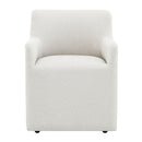 Cafell - Arm Chair With Swivel Casters - Cream