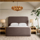 Fira - Linen Textured Fabric Upholstered Bed