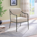 Bastille - Upholstered Dining Arm Chair (Set of 2) - Silver Frame