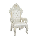Adara - Arm Chair (Set of 2) - Pearl White Synthetic Leather & Antique White