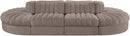 Rummi - Oval Velvet Performance Fabric Upholstered 8 Piece Modular Sectional