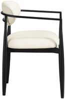 Riccio - Faux Leather Dining Arm Chair (Set of 2) - Black Frame