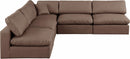 Comfy - 5 Piece Faux Leather Modular Corner Armless Sectional
