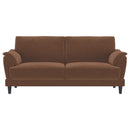 Selma - Velvet Upholstered Crescent Arm Sofa - Rust