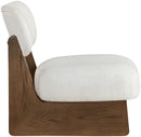 Vetra - Linen Textured Fabric Upholstered Accent Chair With Brown Base