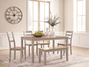 Harperfeld - Dining Room Table Set (Set of 6) - Natural / Gray