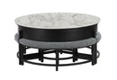 T42 - 4 Piece Living Room Set (Coffee Table With 3 Stools) - Black / Dark Gray