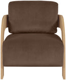 Cedra - Velvet Performance Fabric Upholstered Accent Chair - Natural Frame