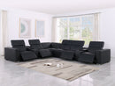 1208 - 8 Piece L Shaped Leather Sectional With 4 Power Recliners & Power Headrests