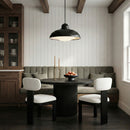 Timbra - Linen Textured Fabric Upholstered Dining Chair (Set of 2) - Black Base