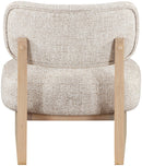 Vetra - Linen Textured Fabric Upholstered Accent Chair With Natural Base