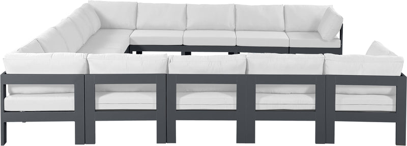 Nizuc - Outdoor Patio 13 Piece Modular Sectional With Gray Frame