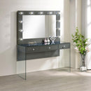 Afshan - 3-Drawer Vanity Set With Lighting - Gray High Gloss