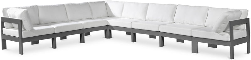 Nizuc - Outdoor Patio 8 Piece Modular Sectional With Gray Frame