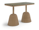 Seacrest - Tempered Glass Top And Wicker Outdoor Patio Bar Height Table