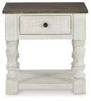 Havalance - Square End Table - White / Gray