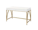 Lightmane - Vanity Desk (Same 92660) - White High Gloss & Gold