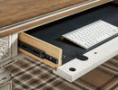 Realyn - Home Office L Shaped Desk - White / Brown
