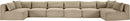 Shaggy - Fabric 8 Piece Modular U-Shaped Armless Sectional