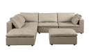 1100 - 6-Piece Left Arm Facing 3-Seat Sectional (Top-Grain Italian Leather)