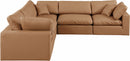 Comfy - 5 Piece Faux Leather Modular Corner Sectional