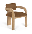 Cedra - Velvet Performance Fabric Upholstered Dining Chair (Set of 2) - Natural Frame