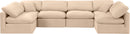 Indulge - Velvet 6 Piece Modular U-Shaped Sectional