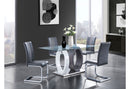 D1628 - 7 Piece Dining Room Set (Dining Table And 6 Dining Chairs) - Gray