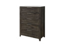 Mariah - 5 Piece King Bedroom Set (Bed, Dresser & Mirror, Nightstand, Chest) - Dark Brown