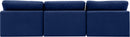 Comfy - Velvet Modular Armless Sofa 3 Seats
