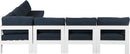 Nizuc - Outdoor Patio 7 Piece Modular Sectional With White Frame