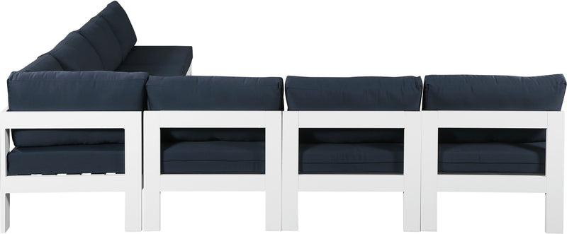 Nizuc - Outdoor Patio 7 Piece Modular Sectional With White Frame
