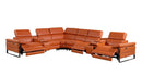 1246 - 8-Piece L-Shaped Modular Power Reclining Sectional With 3 Power Recliners And Power Headrests