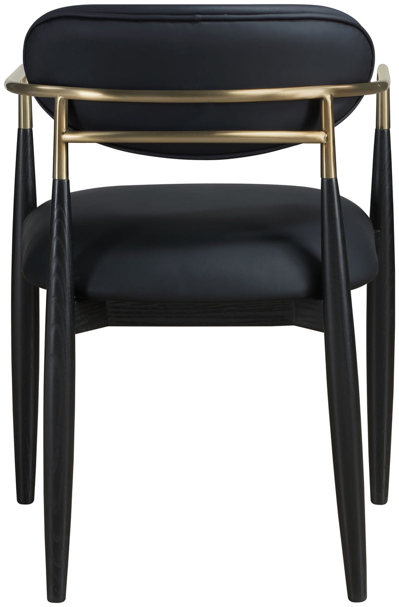 Riccio - Faux Leather Dining Arm Chair (Set of 2) - Black And Gold Frame