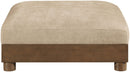 Turin - Chenille Fabric Upholstered Modular Ottoman - Walnut Base