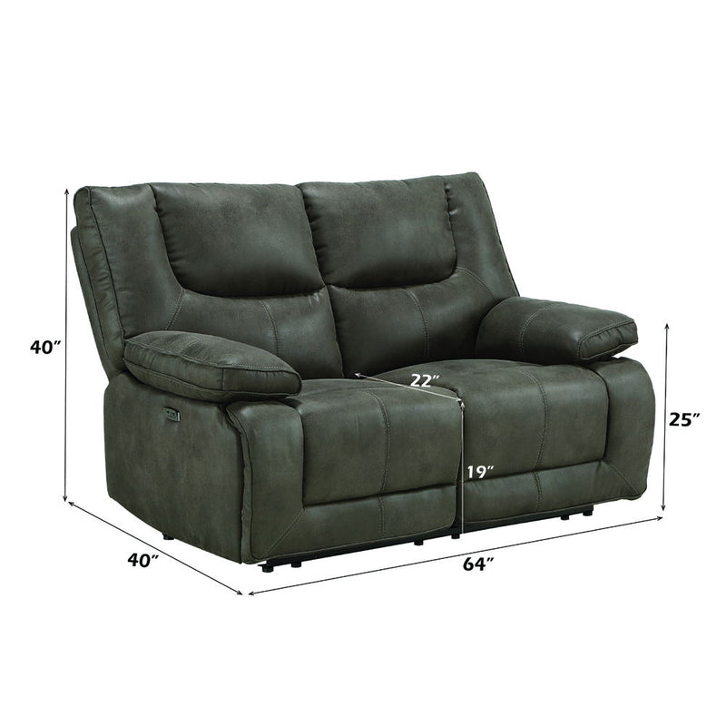 Harumi - Power Motion Loveseat With USB - Gray Fabric