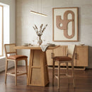 Fenwick - Cane, Oak Veneer And Solid Wood Bar Height Table