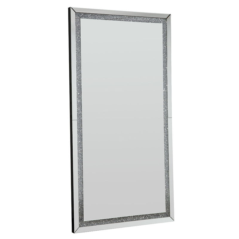Noralie - Floor Mirror - Faux Diamonds & Mirrored
