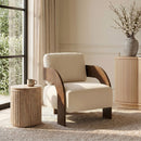 Cedra - Velvet Performance Fabric Upholstered Accent Chair - Brown Frame