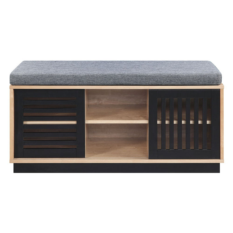 Gamaliel - Bench With Storage - Oak & Espresso
